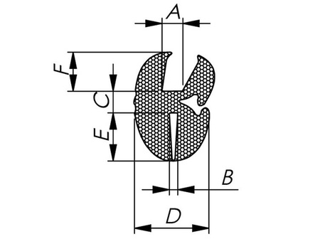 Seal for connecting glass panels, type H, EPDM, 5-2-7.5, 15m