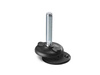Swivel foot with mounting holes, keyway, and anti-slip pad, R24 D-130mm M24