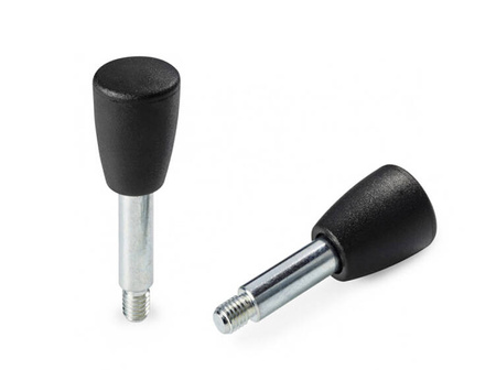 Griff mit glattem Schaft, abgeschlossen mit einem Gewinde D-25mm H-34 M8 x 10mm B-30mm.