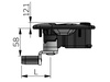 T-handle cam lock, chrome, 180°, fixed roller tongue 58/61
