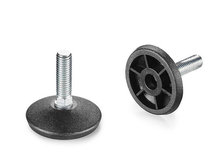Adjustable foot with swivel stem D-37mm M10