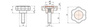 Star knob with threaded stem D-40mm M10 x 40mm