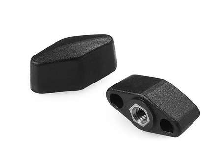 Butterfly knob with a blind threaded bushing made of stainless steel A-33mm M8
