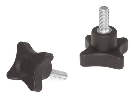 Cross knob with threaded stud D-32mm M8 x 20mm