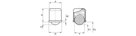 Glatte Schnalle H-5mm, d1-4mm