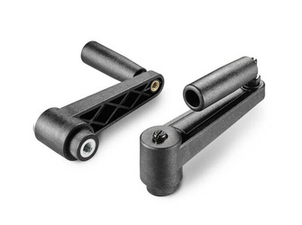Verstellbare Kurbel mit klappbarem Drehgriff und Gewindehülse R-110mm M14
