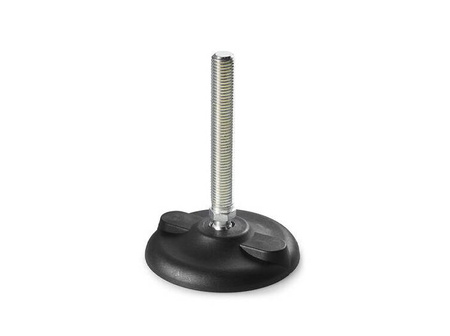 Adjustable foot with mounting holes D-105mm M12 x 50mm R-15mm