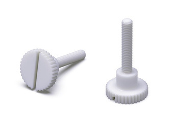 Knurled head screw with shoulder M5 x 19mm with slot, (DIN464/465)