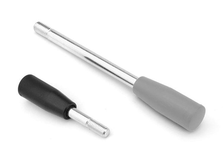 Griff mit glattem Schaft, abgeschlossen mit einem Gewinde D-23mm H-60mm M10 x 15mm B-50mm.
