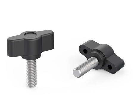 Butterfly knob with threaded pin D-28mm M4 x 16mm