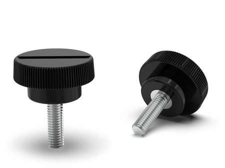 Knurled knob with a screwdriver slot and threaded pin D-15mm M5 x 35mm