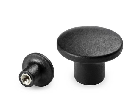 Mushroom knob with threaded sleeve INOX D-45mm M12