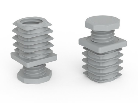 Stopka regulowana 40mm x 40mm 1,5mm-2,0mm, kolor szary (RAL7042)