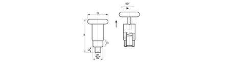 Locking pin with D-24 lock; d2-12;