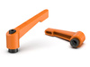 Verstellbarer Hebel aus Zinklegierung mit Gewindebuchse R-65mm M8, RAL2004 (orange)