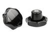 Sterngriff aus Duroplast mit Gewindebuchse D-80mm M12, DIN 6336