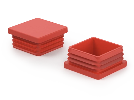 End cap for square profiles A-30mm B-30mm, 1.0mm-2.5mm, RAL3020 (red)