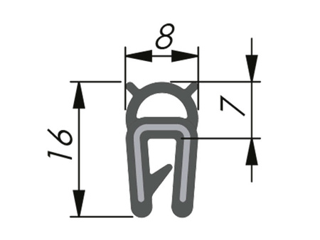 Uszczelka krawędziowa EPDM, uszczelnienie górne, 1,0-2,0mm, 2x50mb