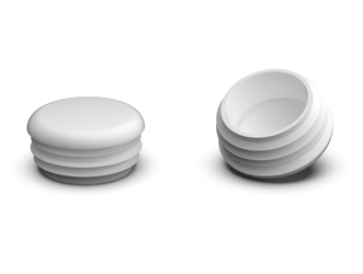Krytka pro kulaté profily D-25mm, 1,0mm-2,5mm, barva bílá