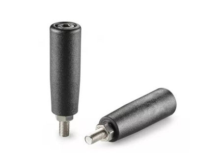 Rotary handle with screw and nut D-23mm H-68mm M10 x 16mm, stainless steel.