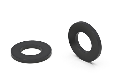 Scheibe M16 D-30mm d-17mm h-3mm, ähnlich DIN34815 (DIN125), schwarz