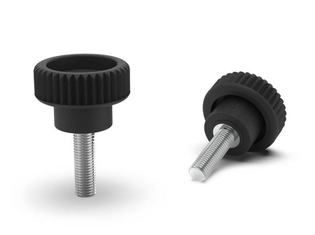 Knurled knob with stainless steel threaded pin D-32mm M8