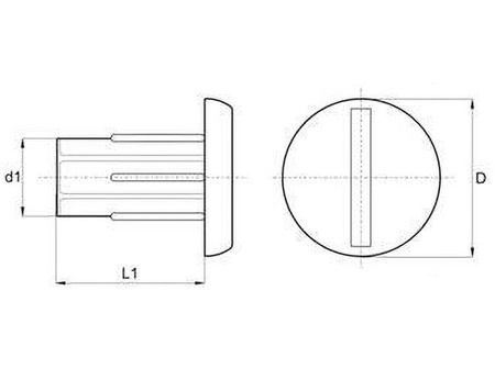 Gewindemutter M6 x 15mm, Farbe braun.
