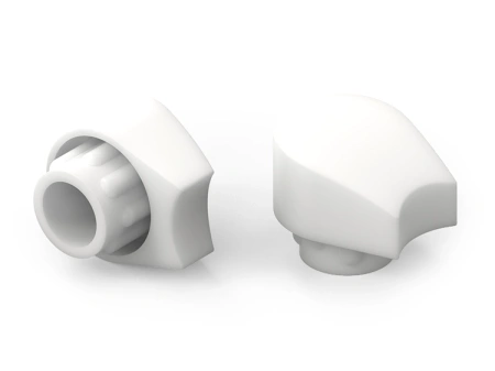 Angled glide foot with stacking protector for round profiles D-20mm Angle-(9°-14°) 1.5mm, color natural