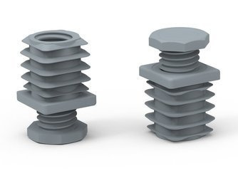 Stopka regulowana do profili kwadratowych A-45mm B-45mm d1-M22 L-35mm 1,5mm-2,0mm kolor szary RAL 7001