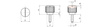 Knurled knob with screwdriver slot and threaded pin D-17.5mm M5