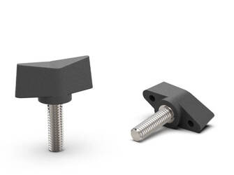 Butterfly knob with threaded pin D-28mm M4 x 10mm