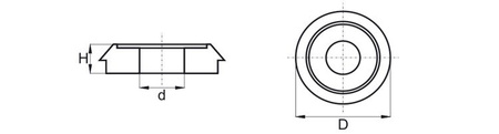 Mounting rosette D-15.0mm d-6.4mm H-3.0mm for masking cap (10.0016)