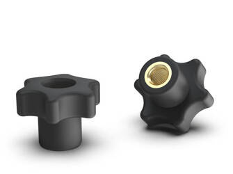 Hvězdicový knoflík s průchozí závitovou vložkou D-50mm M10