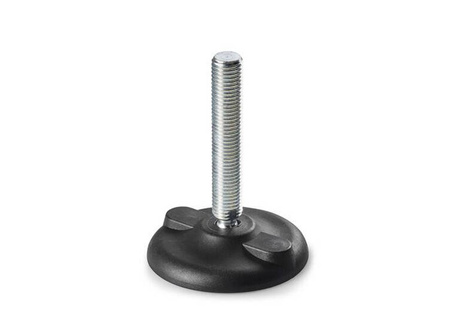 Adjustable foot with mounting holes D-80mm M20 x 150mm