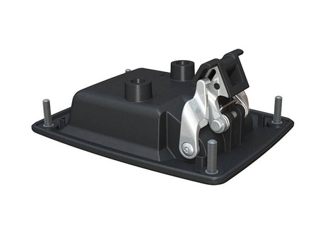 Schnappverschluss-Kastenschloss, universell, Zinklegierung, Chrom, Schrauben, verschiedene Schlüssel, mit Riegel.