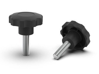 Pokrętło gwiazdowe ze śrubą zatopioną w tworzywie D-62mm M12 x 28mm