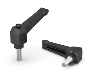 Adjustable lever ANGLE-90° with threaded pin R-83mm M8 x 50mm