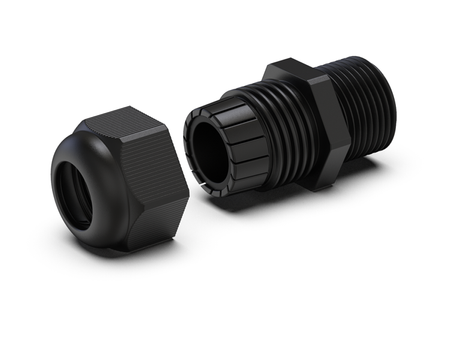 Kabelverschraubung d-M25 x 1,5mm SW-30, RAL9005 (tiefschwarz)