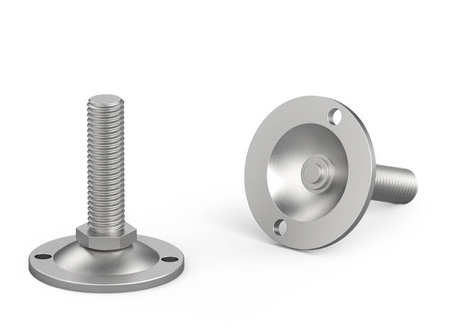 Fixed metal foot D-50mm M10 x 50mm with mounting holes