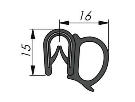 Uszczelka krawędziowa PVC/EPDM, uszczelnienie boczne, 1,0-4,0mm, 50mb