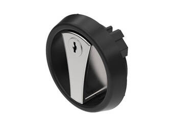 Mortise quarter-turn lock, round, three-point, various keys