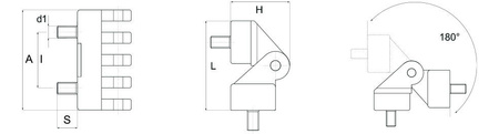 Zawias z trzpieniem gwintowym A-30mm I-15mm M5x10