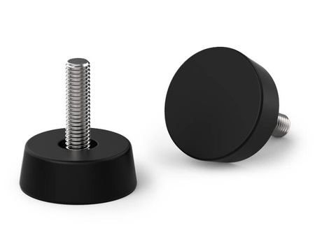 Stopka stała gumowa z trzpieniem ze stali nierdzewnej D-39mm M10 x 18mm