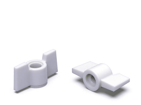 Flügelmutter D-26mm M5, weiß