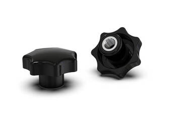 Stern-Drehknopf aus Duroplast, nach DIN 6336, mit Gewindebuchse D-80mm M12