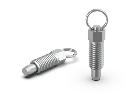 Feststellstift D-18mm d-M8 d1-5mm mit Edelstahlbolzen und Abziehring