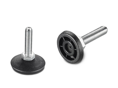 Adjustable foot with swivel pin D-37mm M10