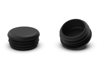Krytka pro kulaté profily D-27mm, 1,0mm-2,5mm, barva černá