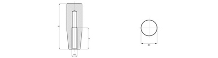 Duroplast handle with a threaded hole D-29mm H-115mm M12