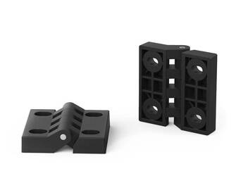 Hinge with elongated holes, vertical adjustment A-64mm I-40mm d1-6.5mm